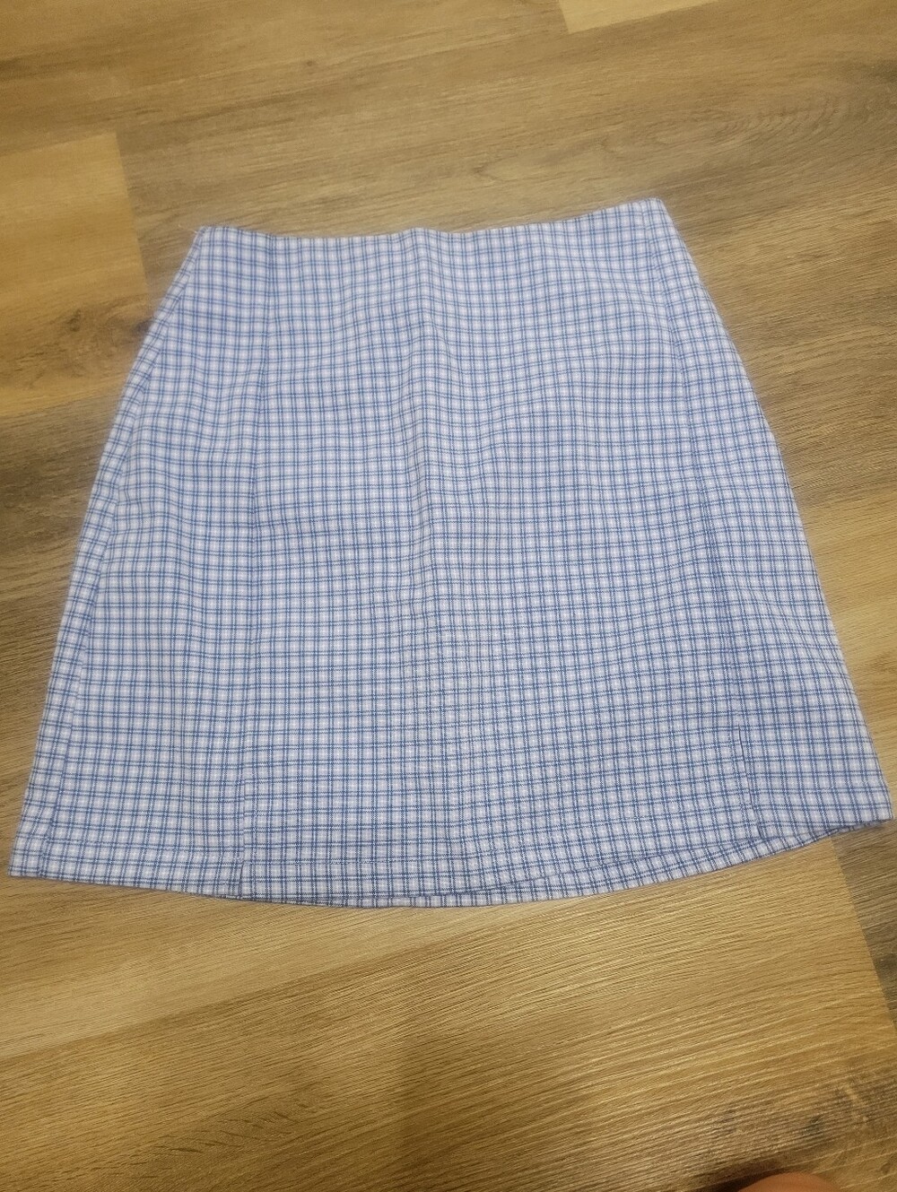Brandy Melville Blue and White Plaid A-Line Skirt